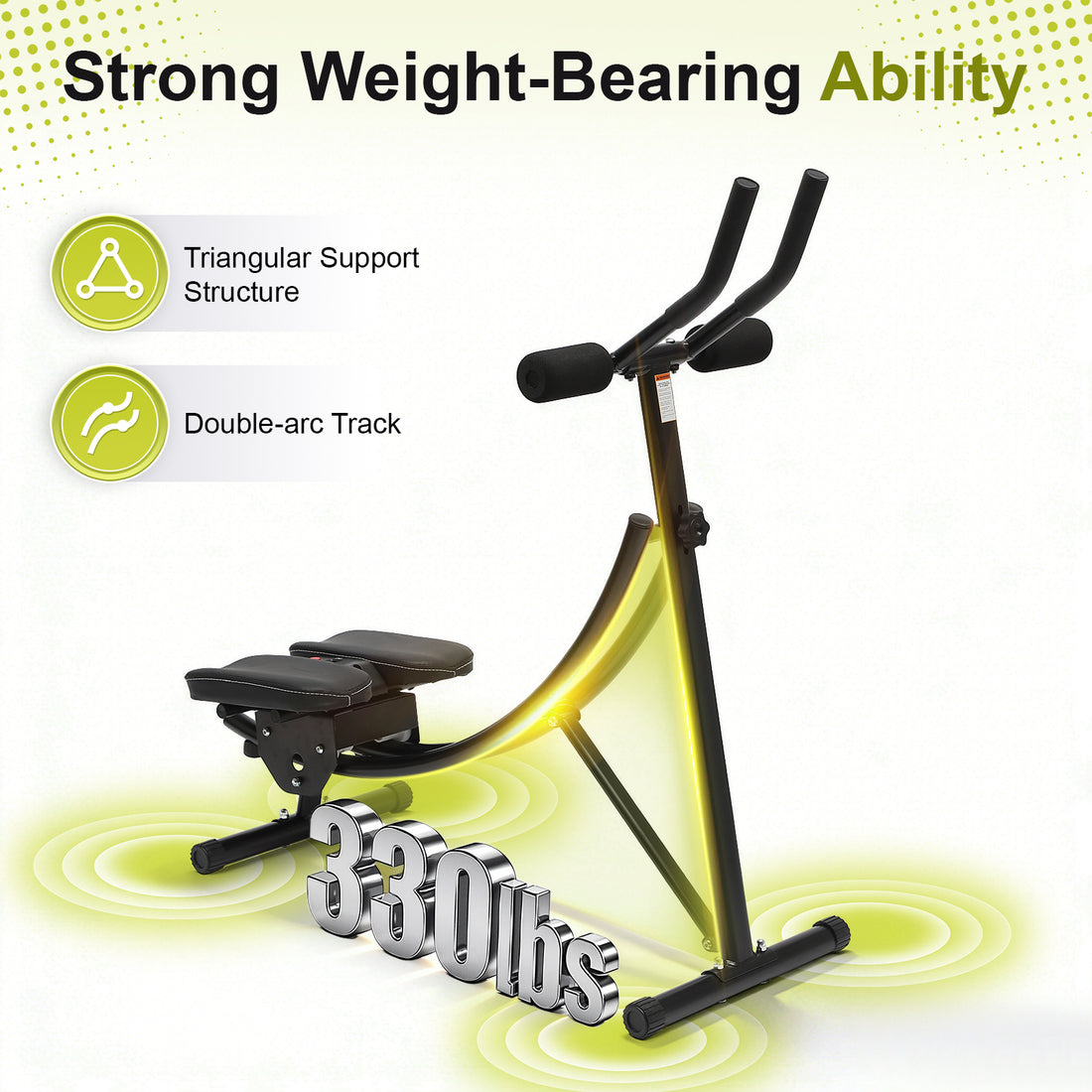 Ab Trainer Abdominal Multi-Functional Adjustable Workout Bench with LED