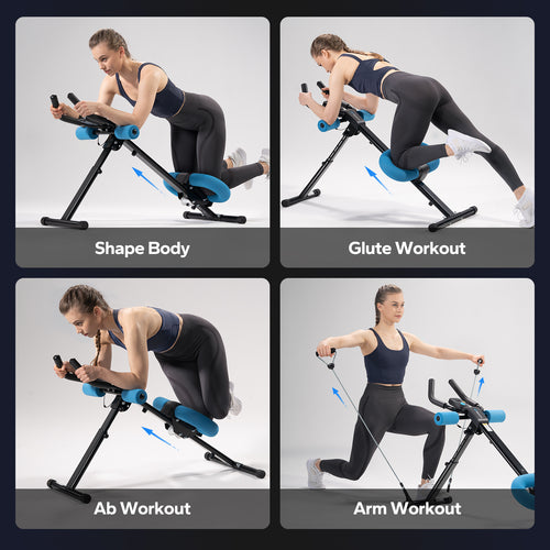 Ab Machine Adjustable Trainer Workout Foldable Knee Protection
