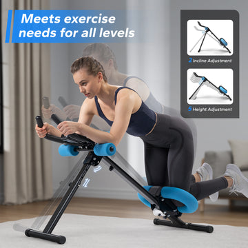 Ab Machine Adjustable Trainer Workout Foldable Knee Protection