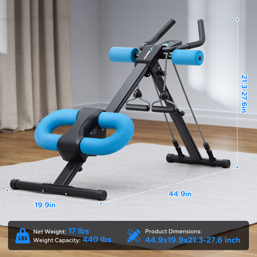 Ab Machine Adjustable Trainer Workout Foldable Knee Protection
